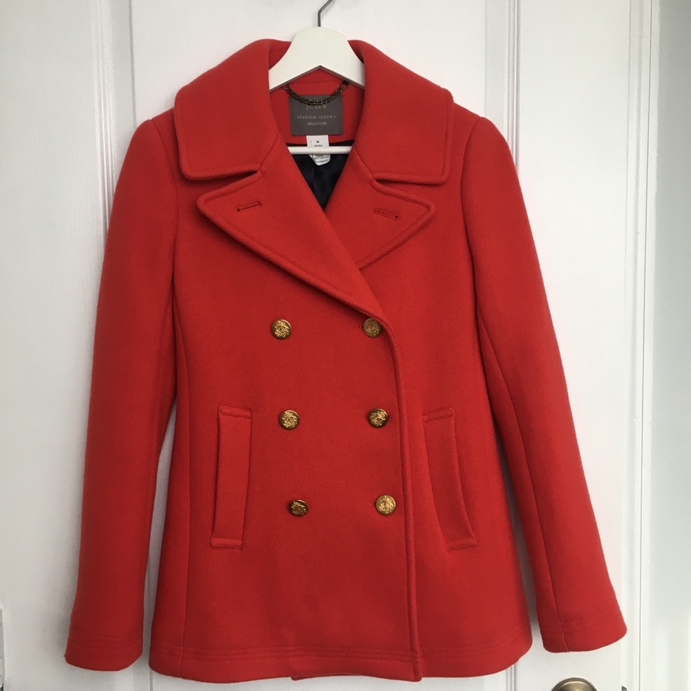 JCrew Red Stadium Cloth Jacket by Nello Gori Sz 00